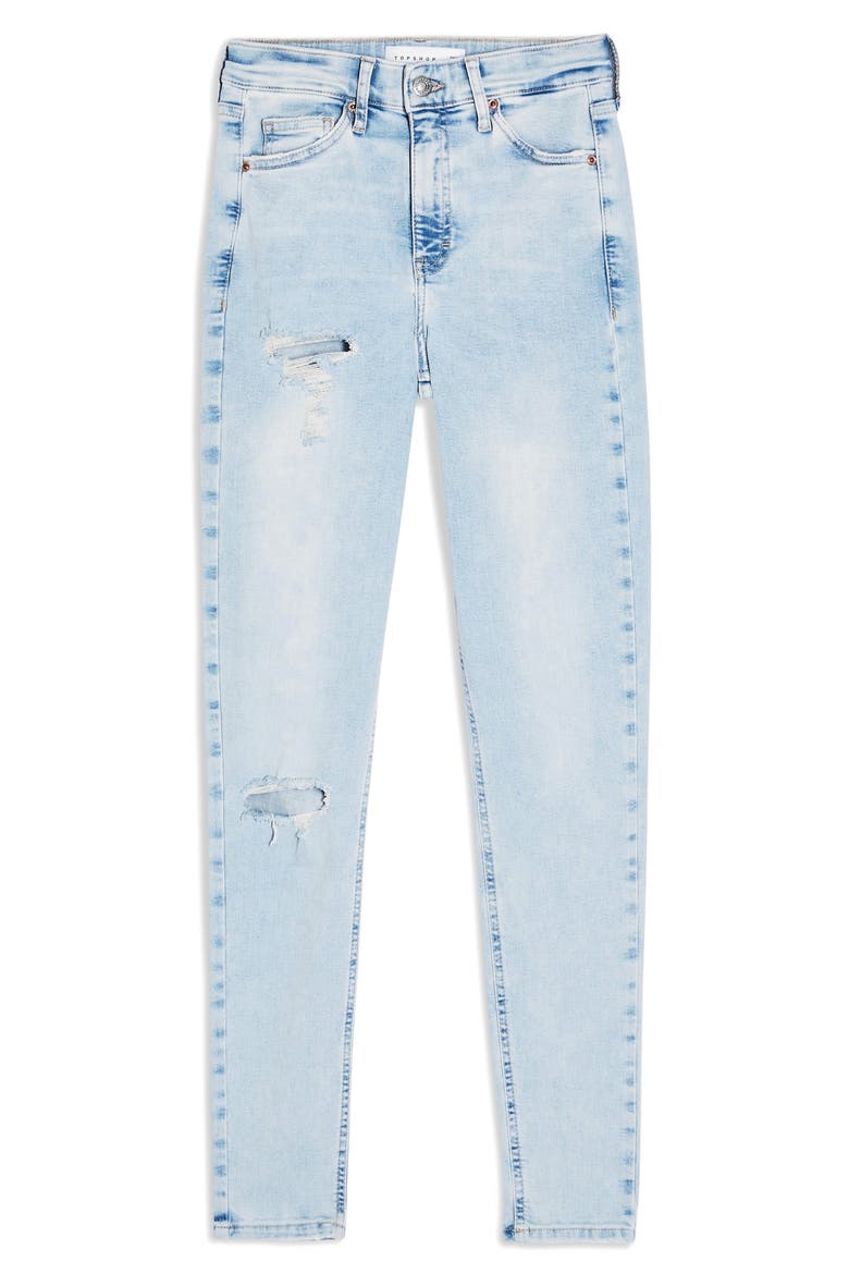 Jamie Brooklyn Rip High Waist Skinny Jeans, Alternate, color, BLEACH