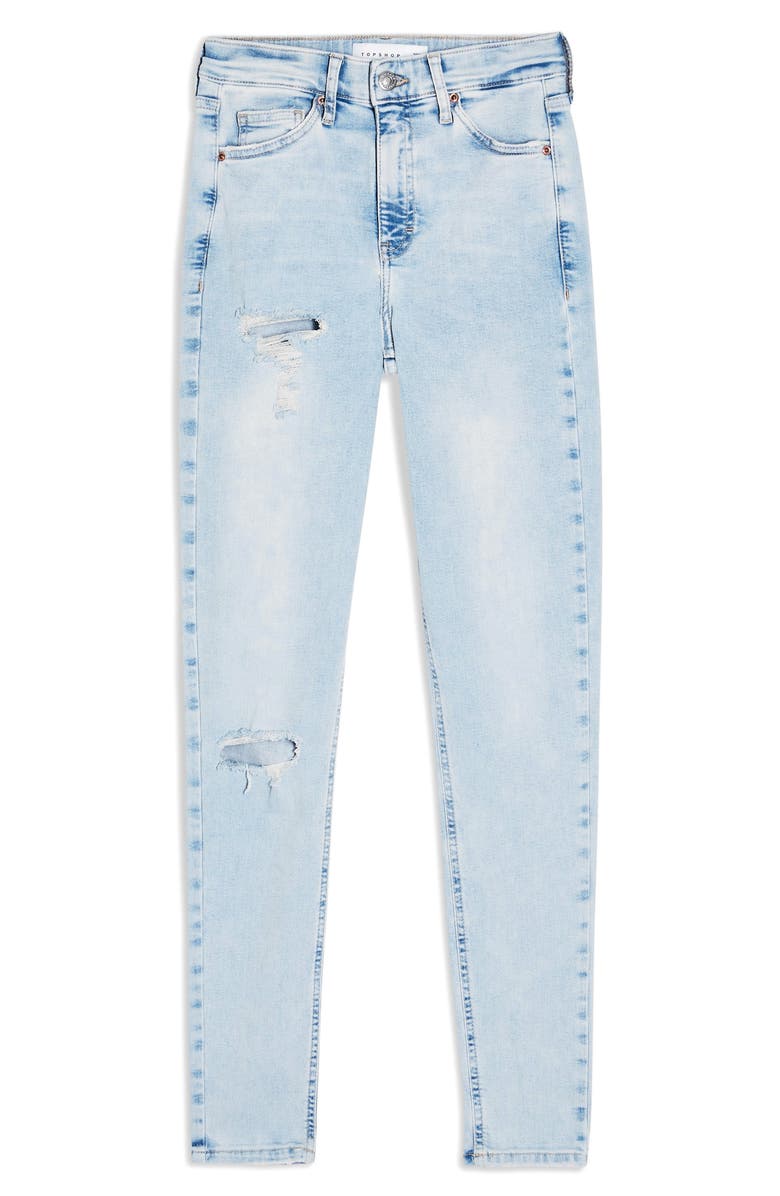 Topshop Jamie Brooklyn Rip High Waist Skinny Jeans, Alternate, color,