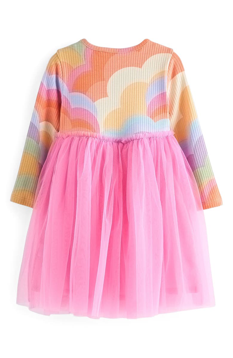NEXT Kids' Long Sleeve Jersey & Mesh Dress, Alternate, color,
