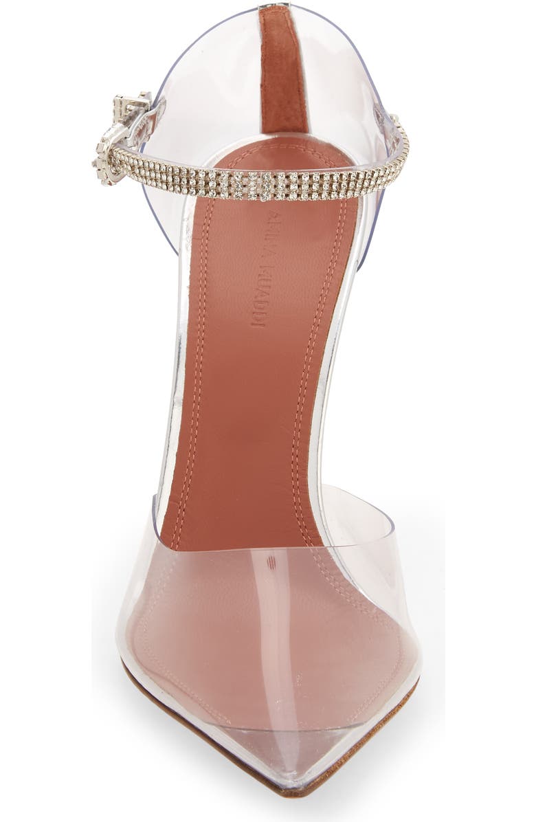 Amina Muaddi Ursina Crystal Strap Pointed Toe Clear Pump, Alternate, color,