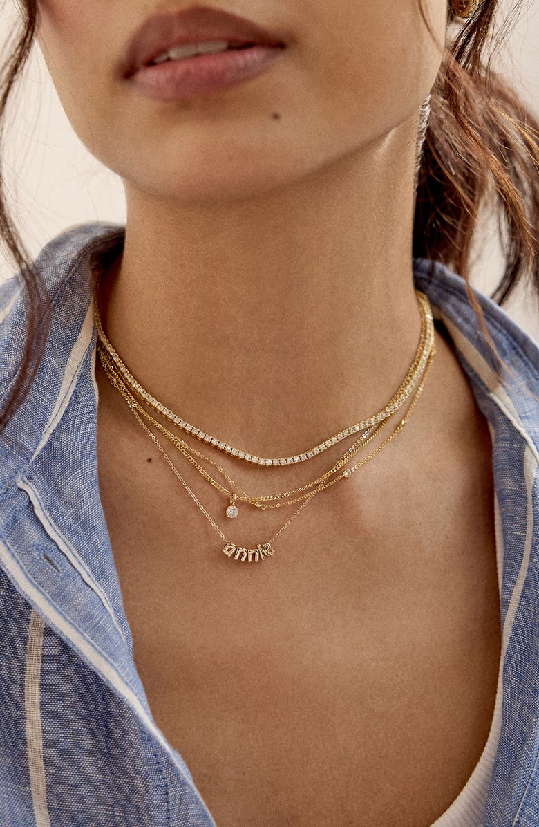 Custom Bubble Letter Pendant Necklace