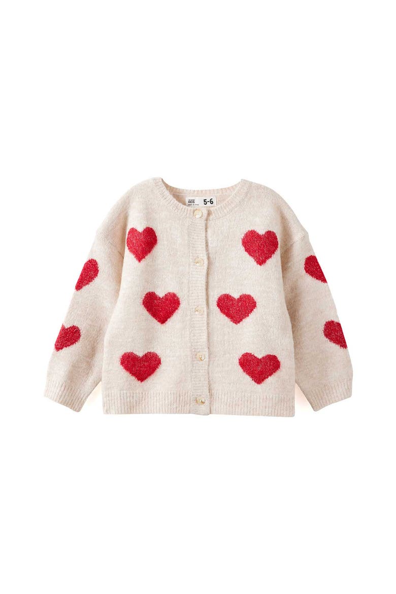 Kid's Cosi Knit Cardigan, Main, color, Oatmeal Marle Heart