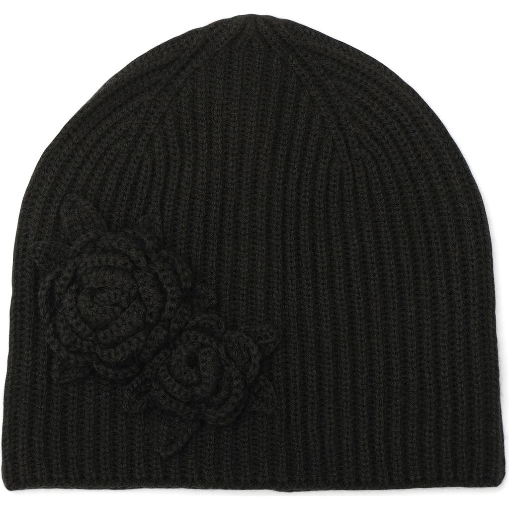 Kate Spade New York Park Roses Beanie In Black
