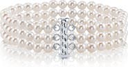 The Pearl Source Triple White Freshwater Pearl Bracelet