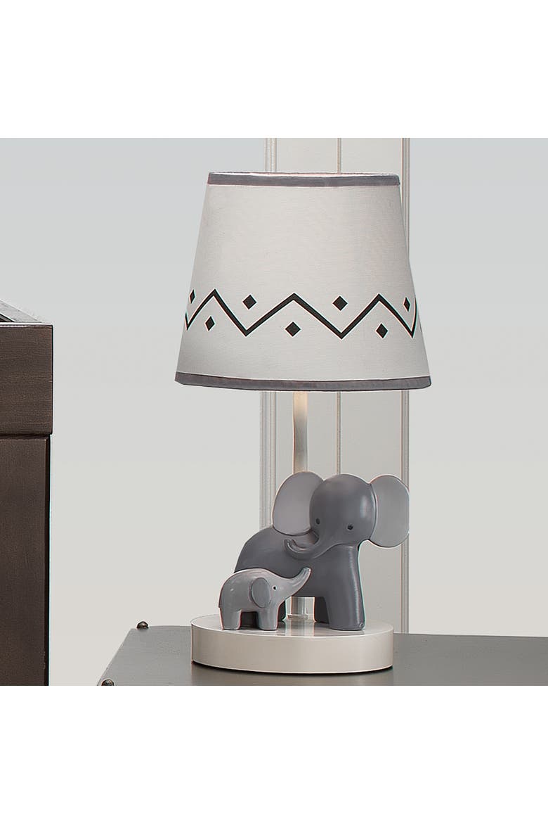 Me & Mama Elephant Nursery Lamp with Shade & Bulb, Alternate, color, Gray