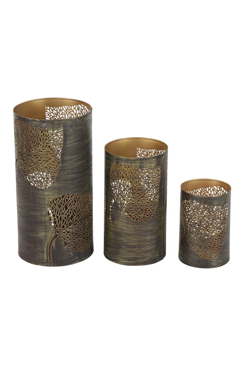 Set of 3 Textured Metal Lantern Candle Holders | Nordstromrack
