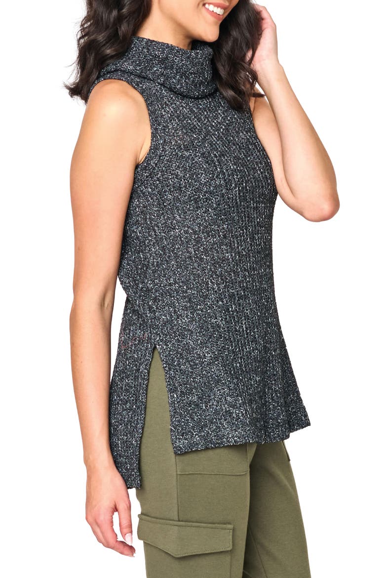 Cowl Neck Sweater Tank, Alternate, color, BLACK