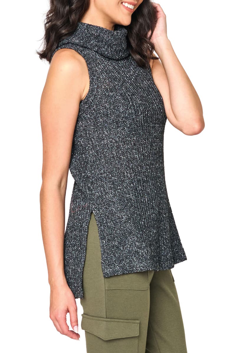 GIBSONLOOK Cowl Neck Sweater Tank, Alternate, color, Black