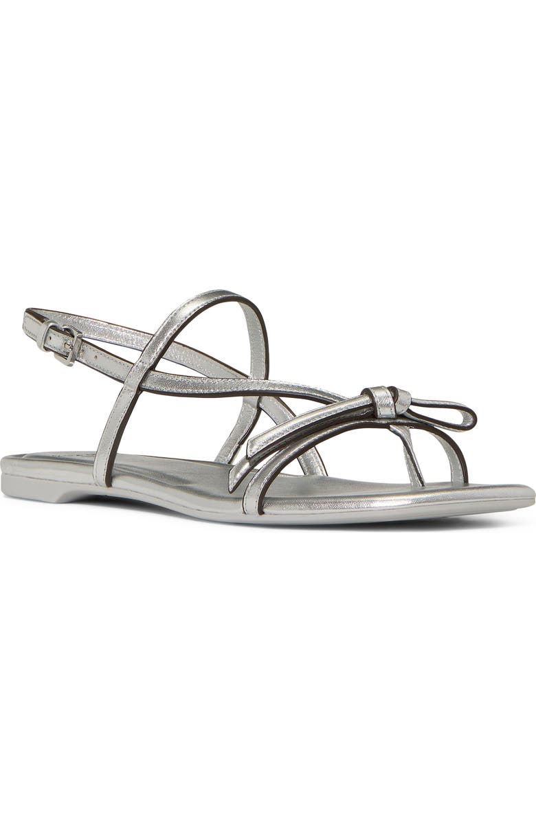 Kate Spade New York loop metallic ankle strap sandal, Main, color, Silver