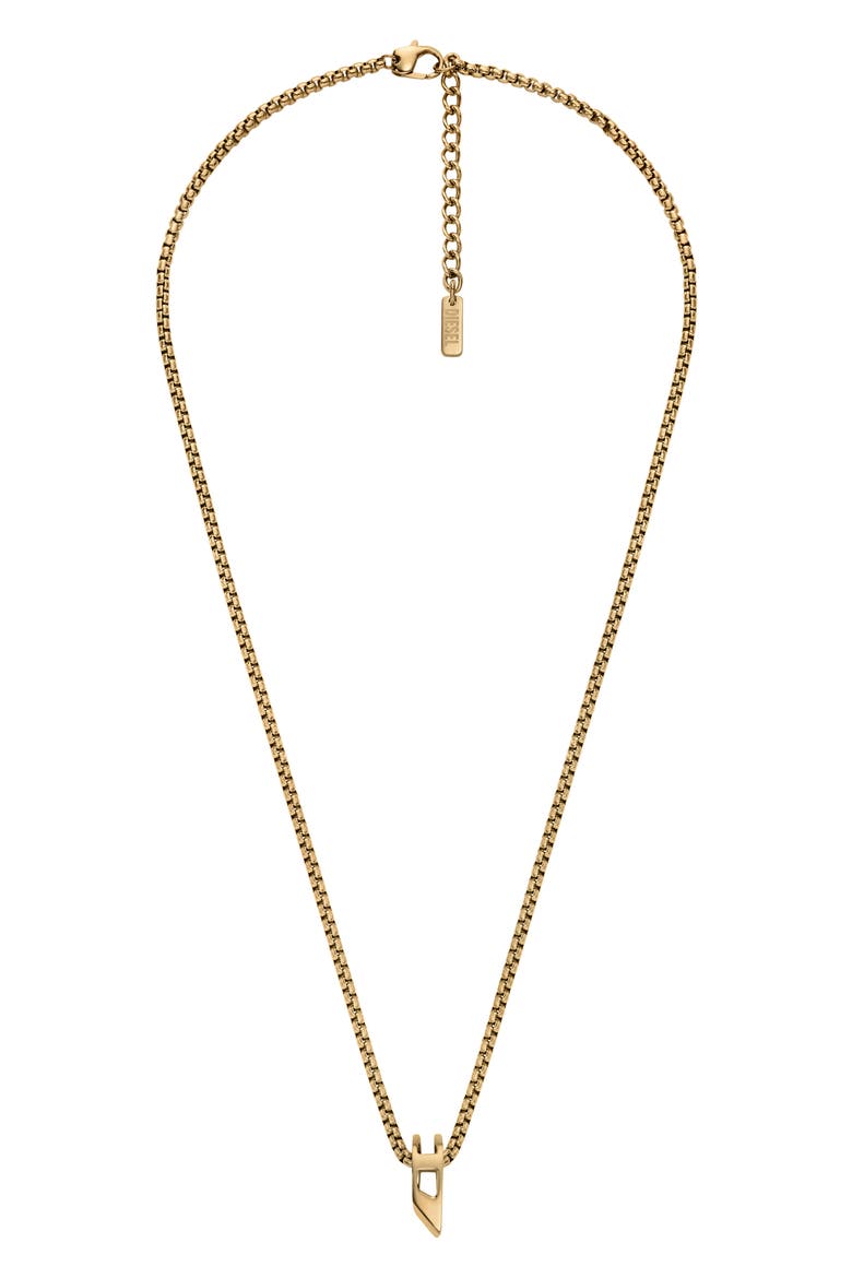 D Logo Ring Pendant Necklace, Alternate, color, GOLD