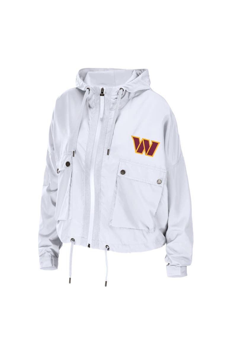 WEAR by Erin Andrews Women's WEAR by Erin Andrews White Washington Commanders Full-Zip Lightweight Windbreaker, Alternate, color,