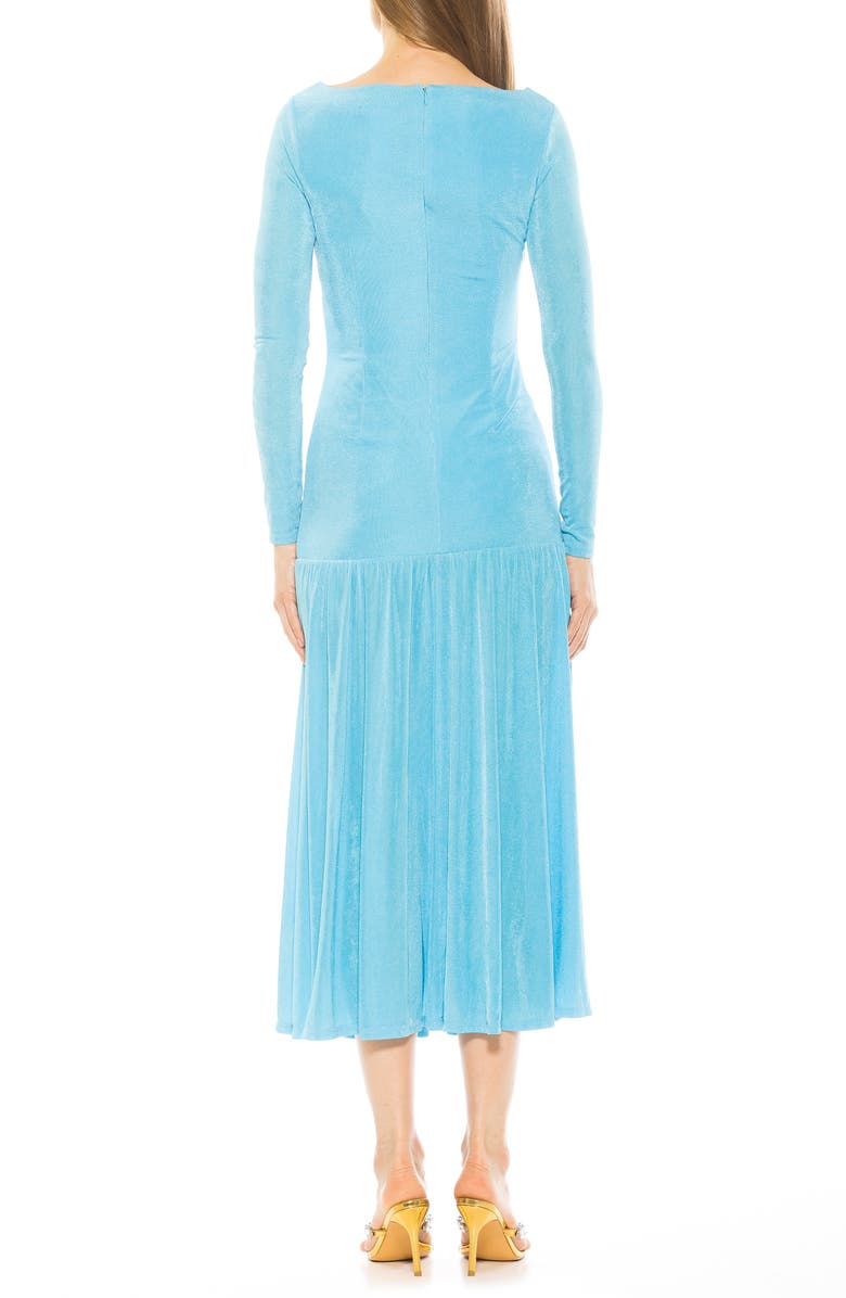 Alexia Admor Khaite Long Sleeve Midi Dress, Alternate, color, Halogen Blue