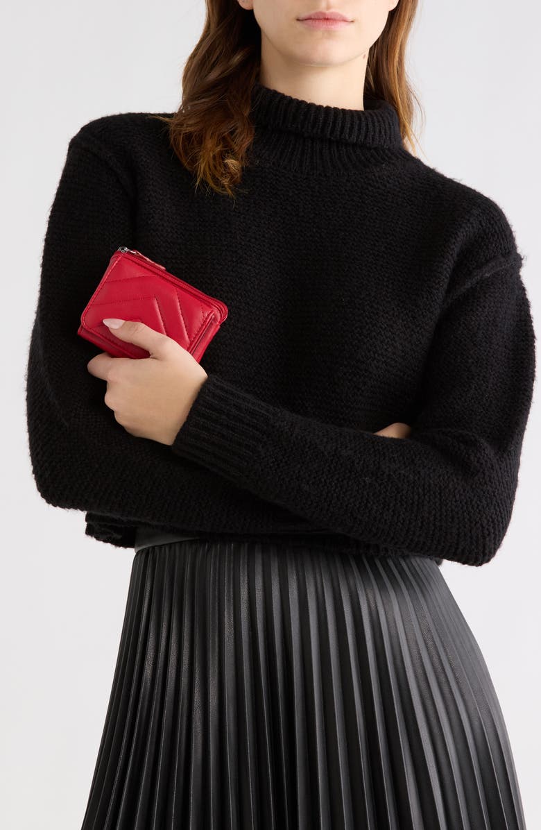 MUNDI SMALL LEATHER GOODS Quilted Leather Wallet, Alternate, color, Bright Red