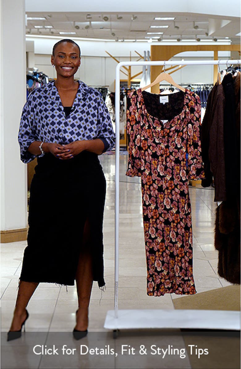 Kiley Floral Print Midi Dress, sales video thumbnail