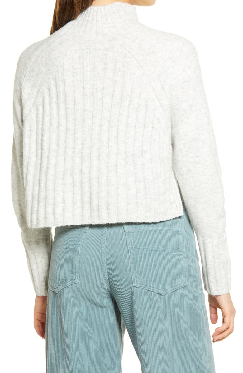Topshop Rib Crop Turtleneck Sweater, Alternate, color,