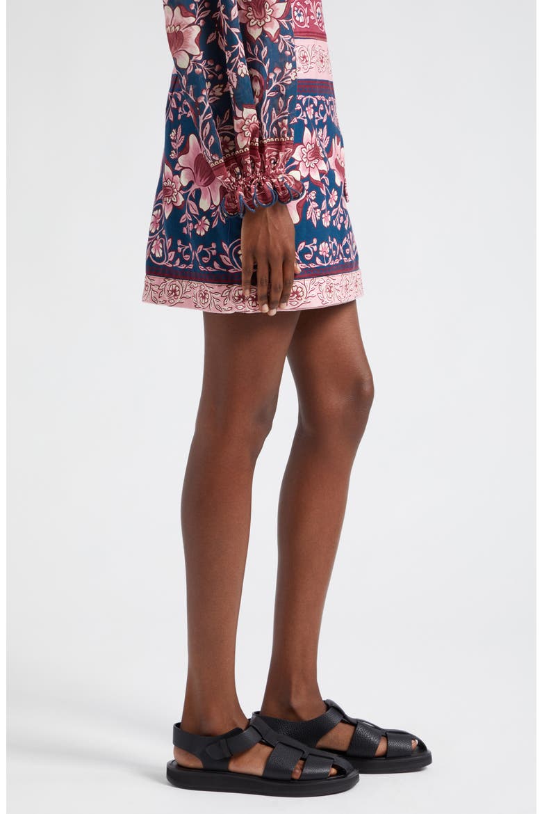Ainika Charm Overlapped Denim Miniskirt, Alternate, color, TEAL