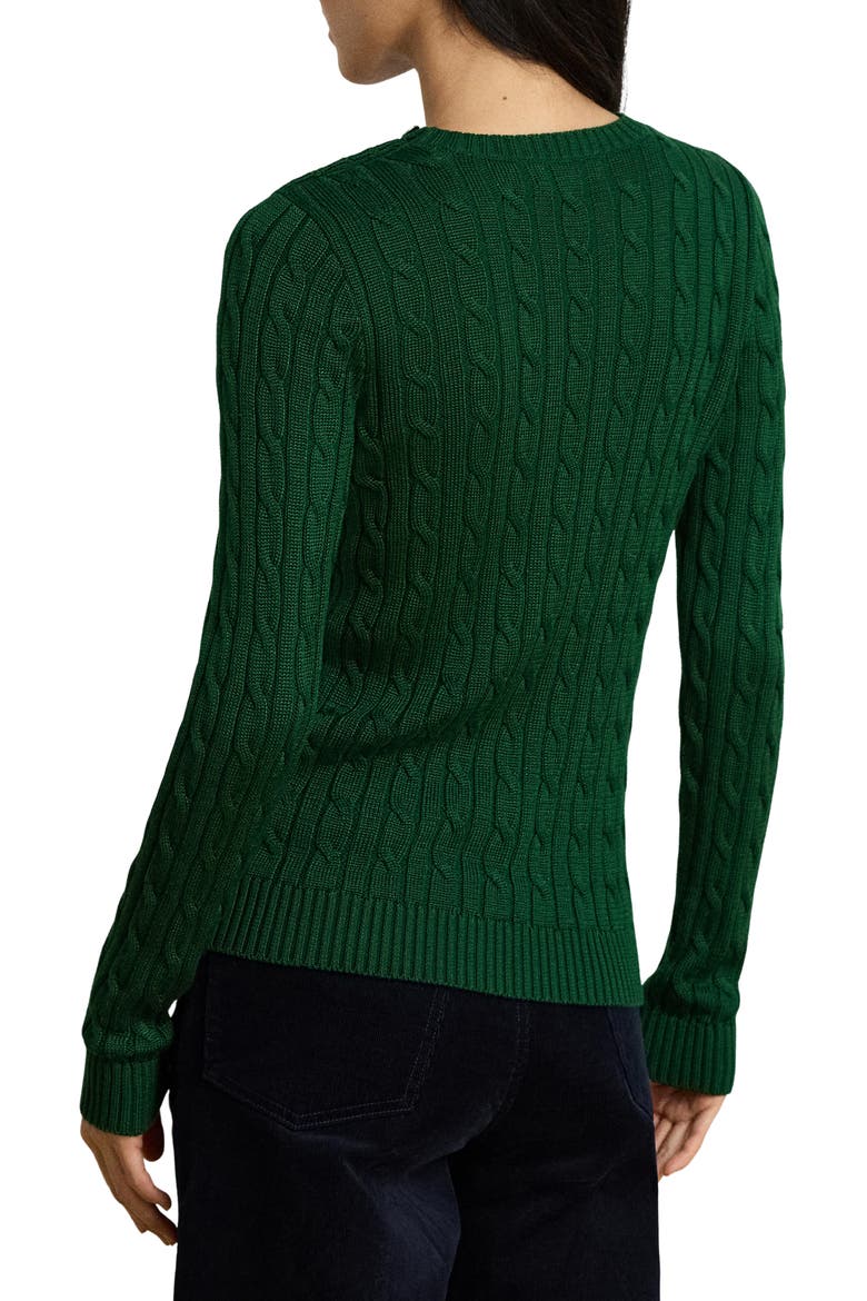 Button Trim Cable Knit Sweater, Alternate, color, GREEN
