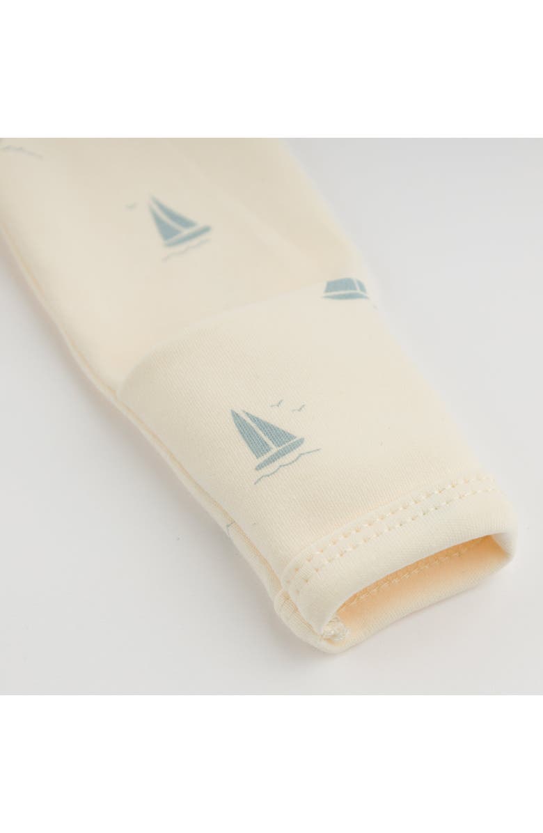 oh baby! Mini Sailboats Footie, Alternate, color, Milk
