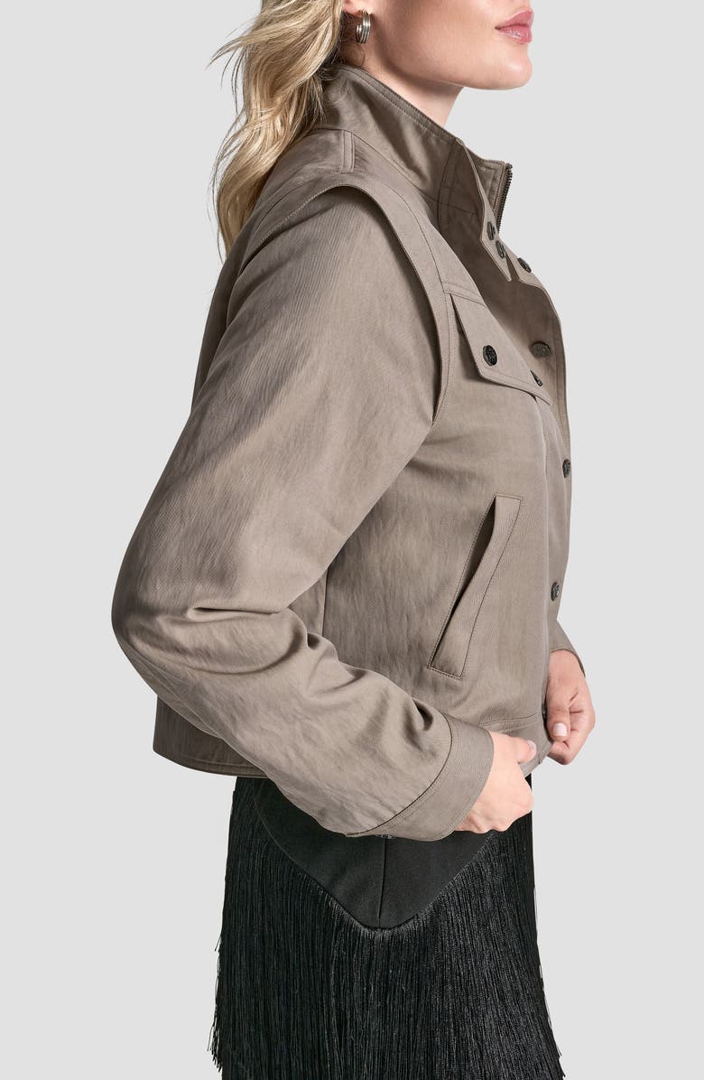DKNY Crop Moto Jacket, Alternate, color, Tan