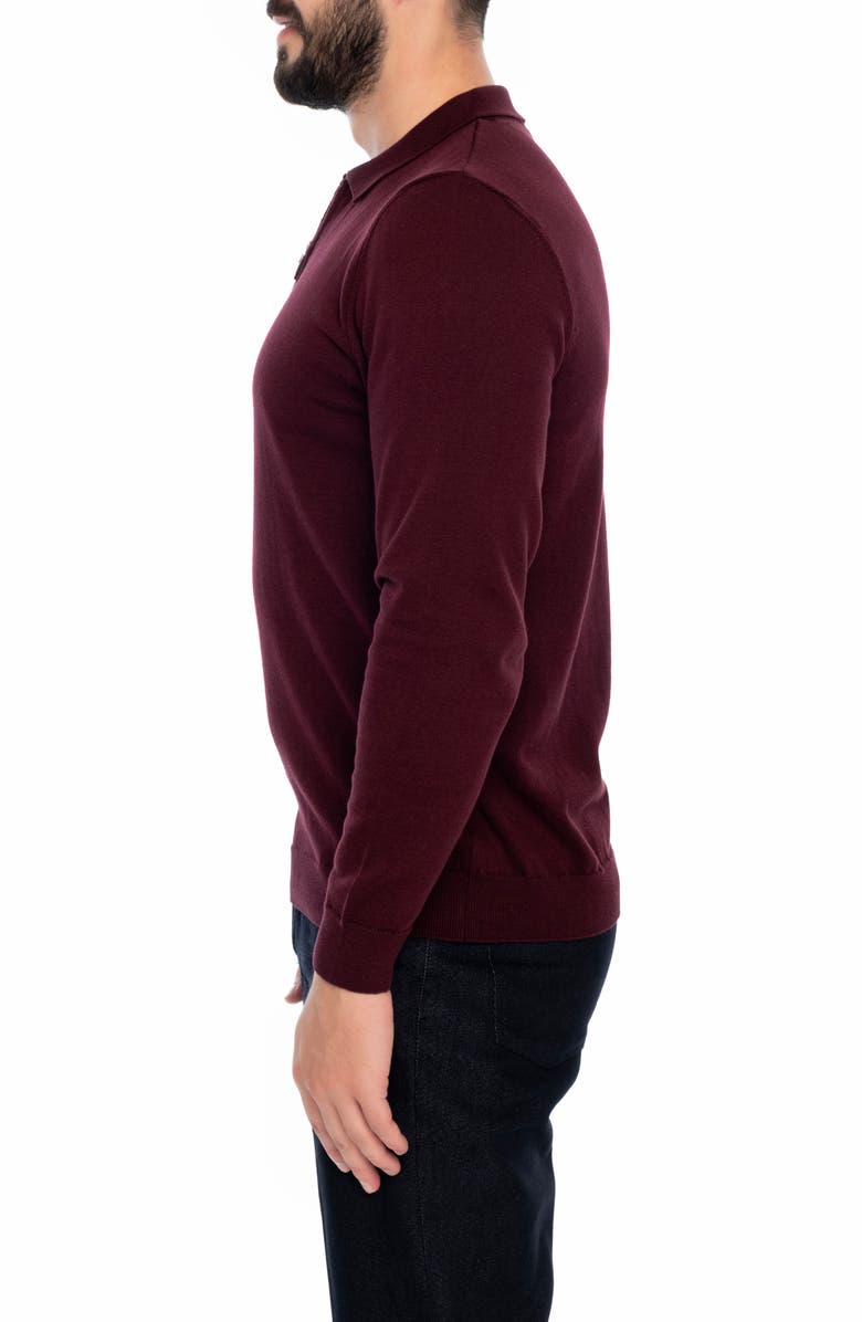 VELLAPAIS 1/4 Zip Cotton Pullover Sweater, Alternate, color, Burgundy