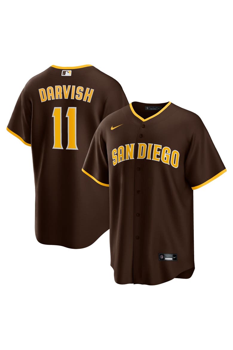 Men's Nike Yu Darvish Brown San Diego Padres Alternate Replica Player Jersey, Main, color, Brown
