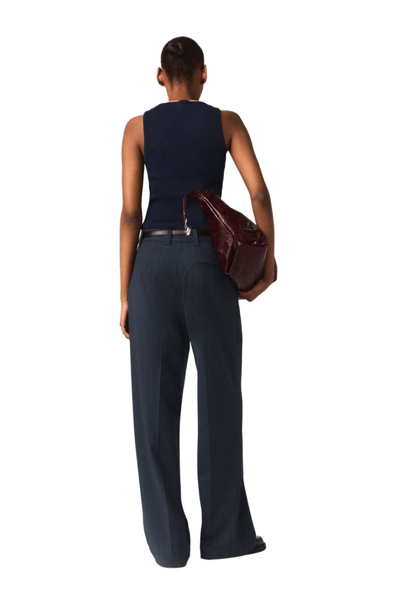 maje Rib knit tank top, Alternate, color, Navy