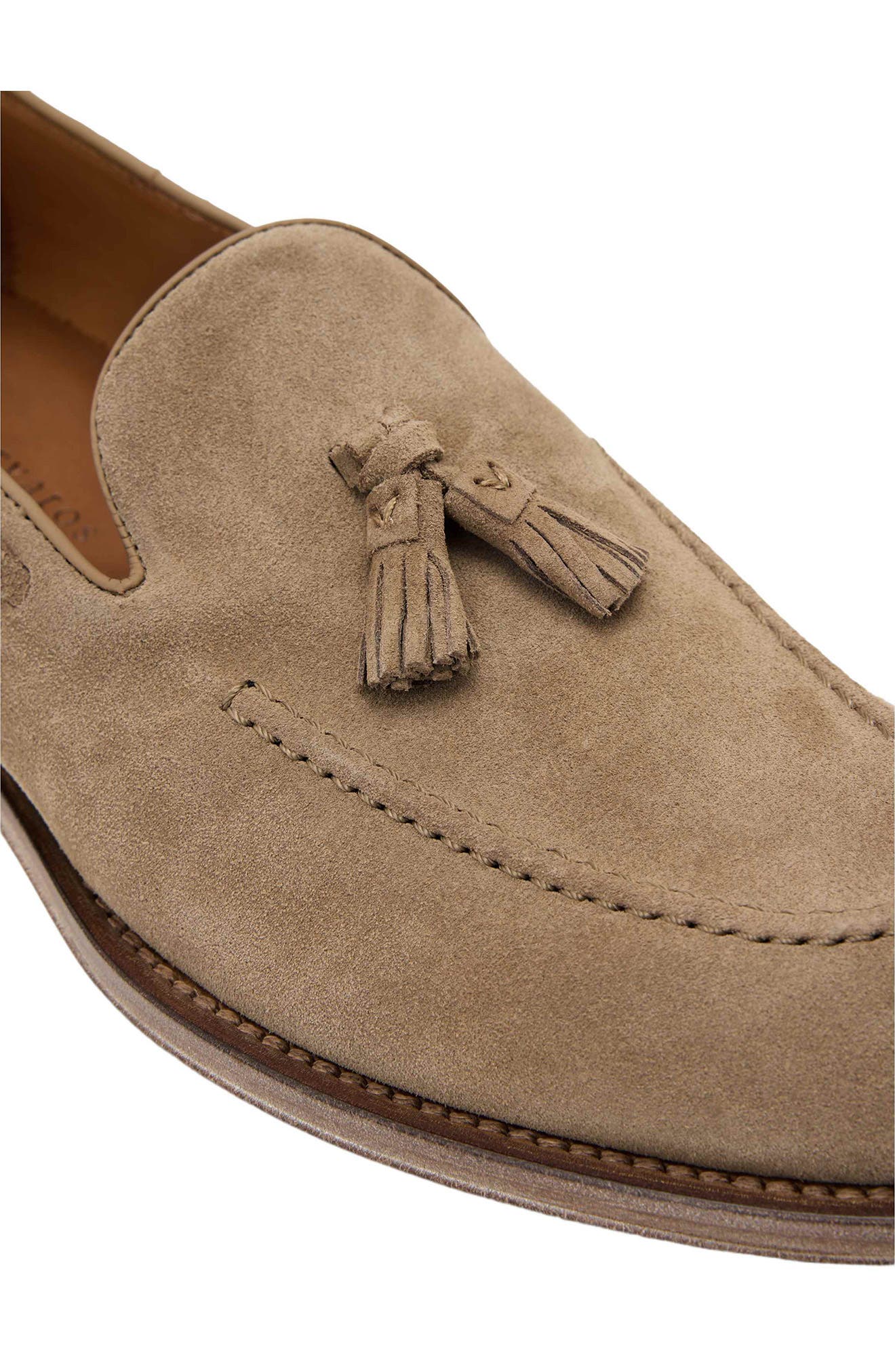 John Varvatos Barrow Leather Tassel Loafer, Alternate, color, Chestnut