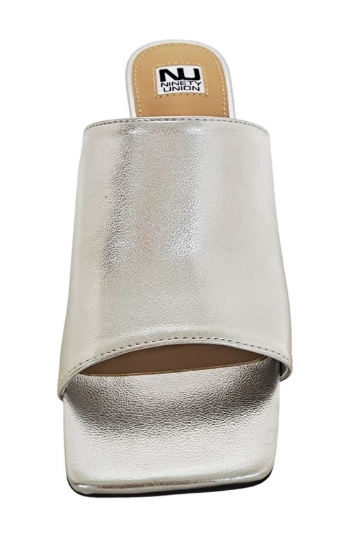 Ninety Union Florence Square Toe Mule In Silver