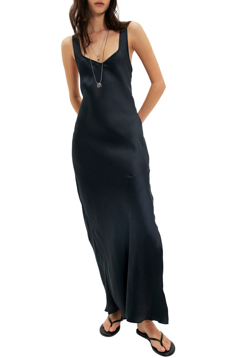 Simply the Best Maxi Slipdress, Main, color, BLACK