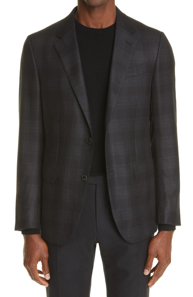 ZEGNA Glen Plaid Wool Sport Coat, Main, color, 