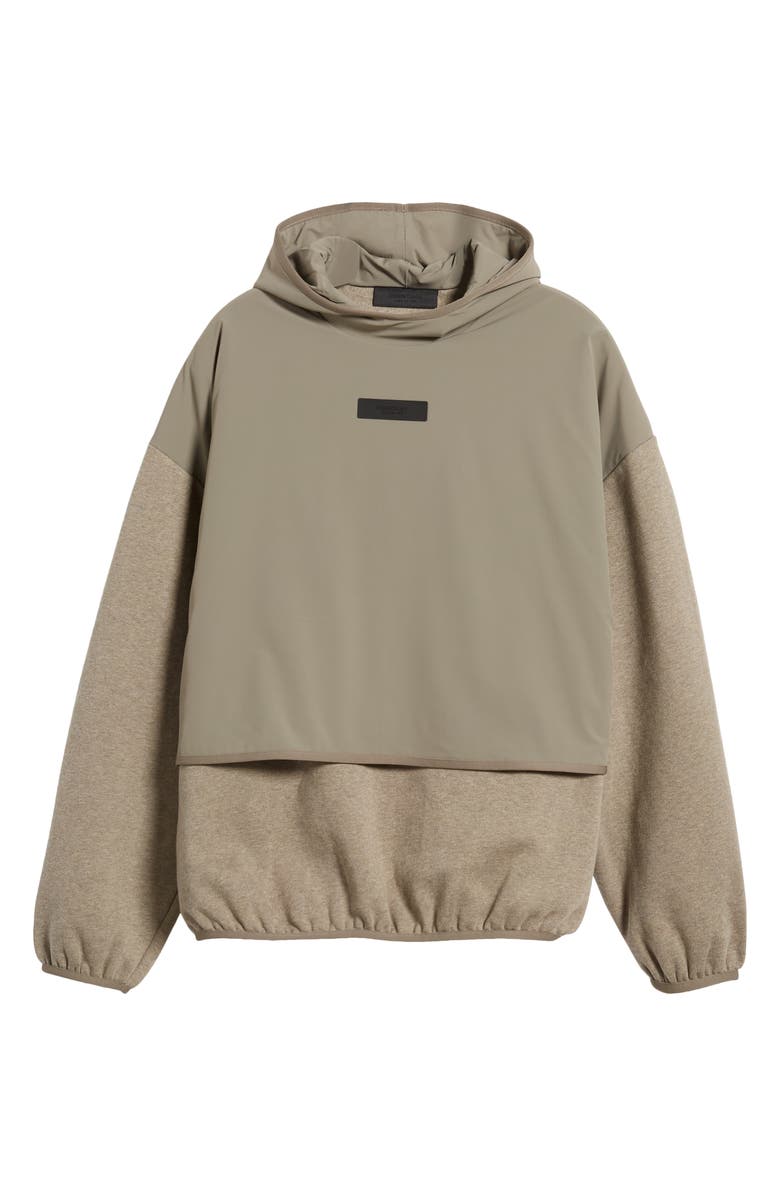 Fear of God Essentials Fleece & Nylon Hoodie, Alternate, color,