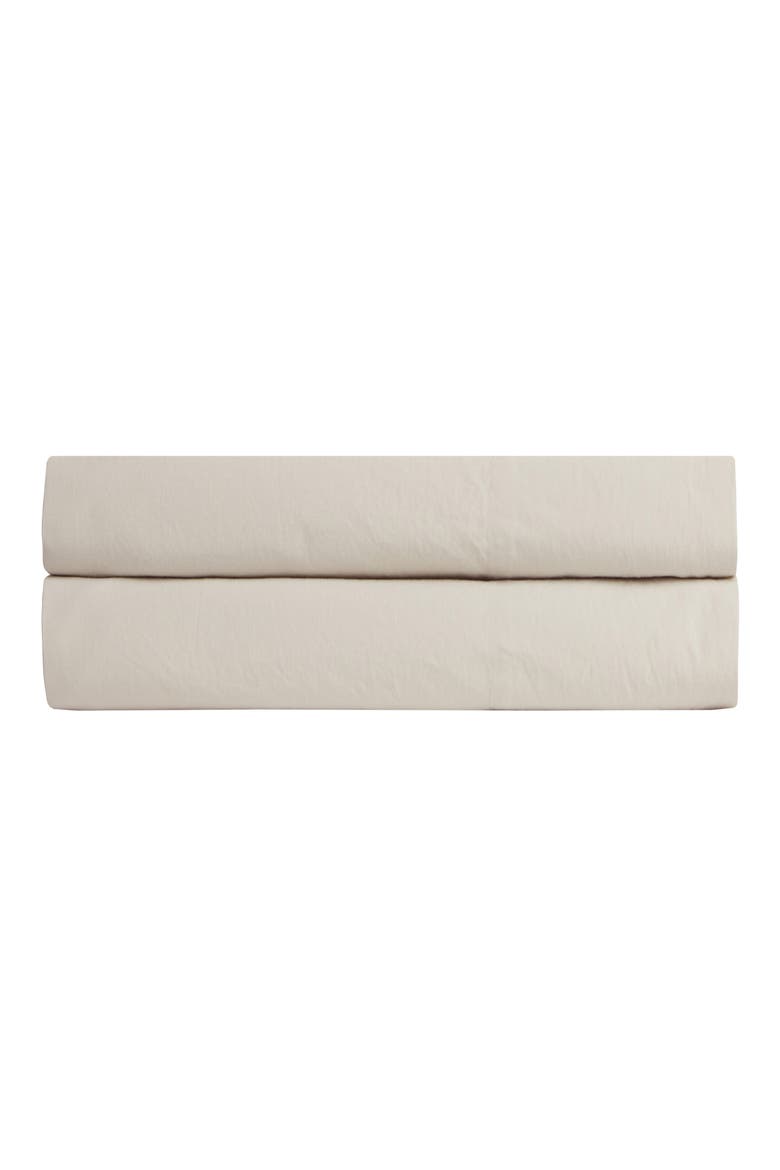 Percale Fitted Sheet, Main, color, BONE