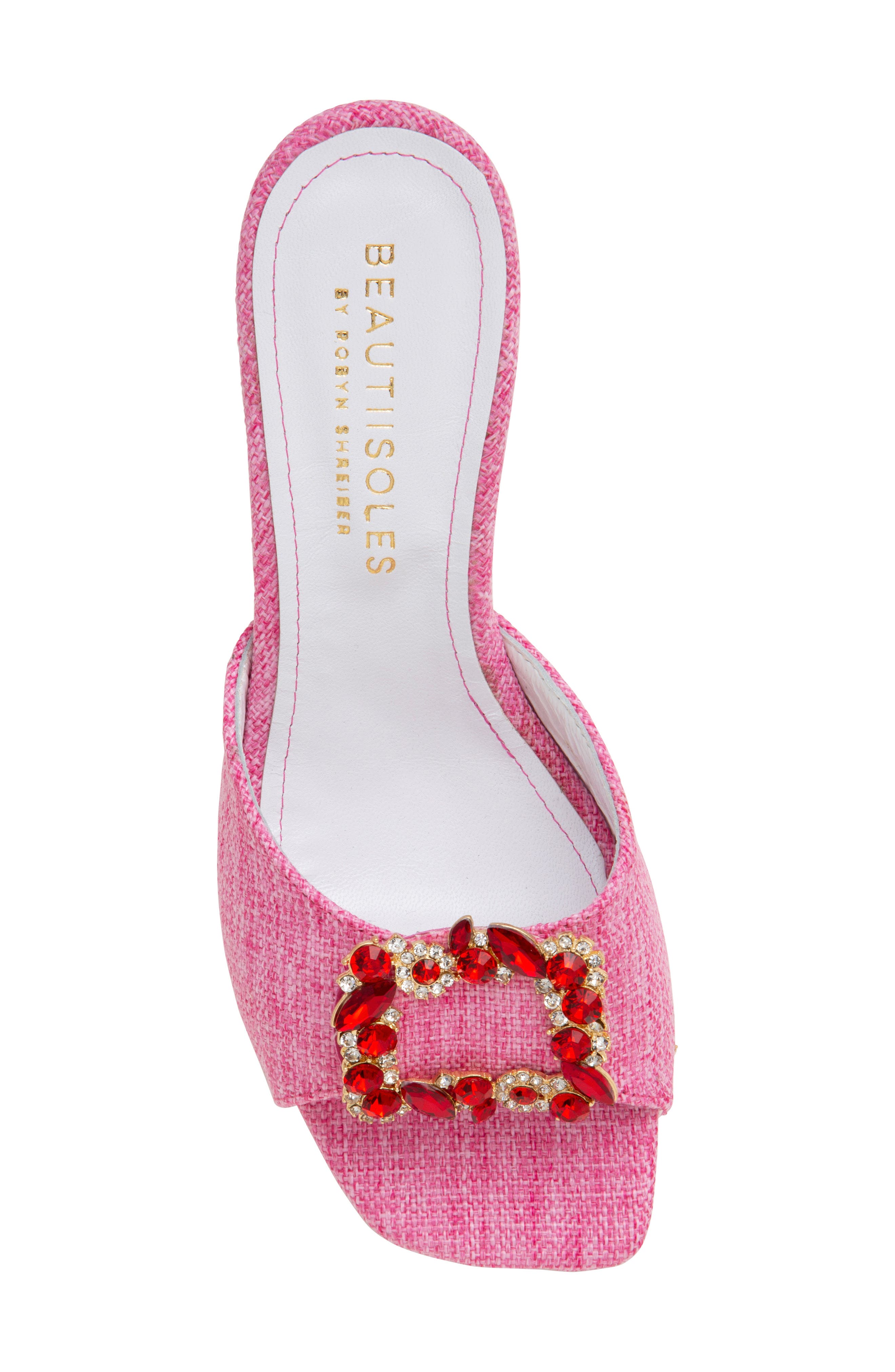 BEAUTIISOLES Eden Kitten Heel Slide Sandal, Alternate, color, Pink