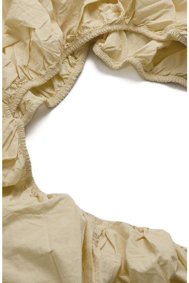 200 Thread Count Washed Cotton Percale Fitted Sheet, Alternate, color, BUTTERMILK