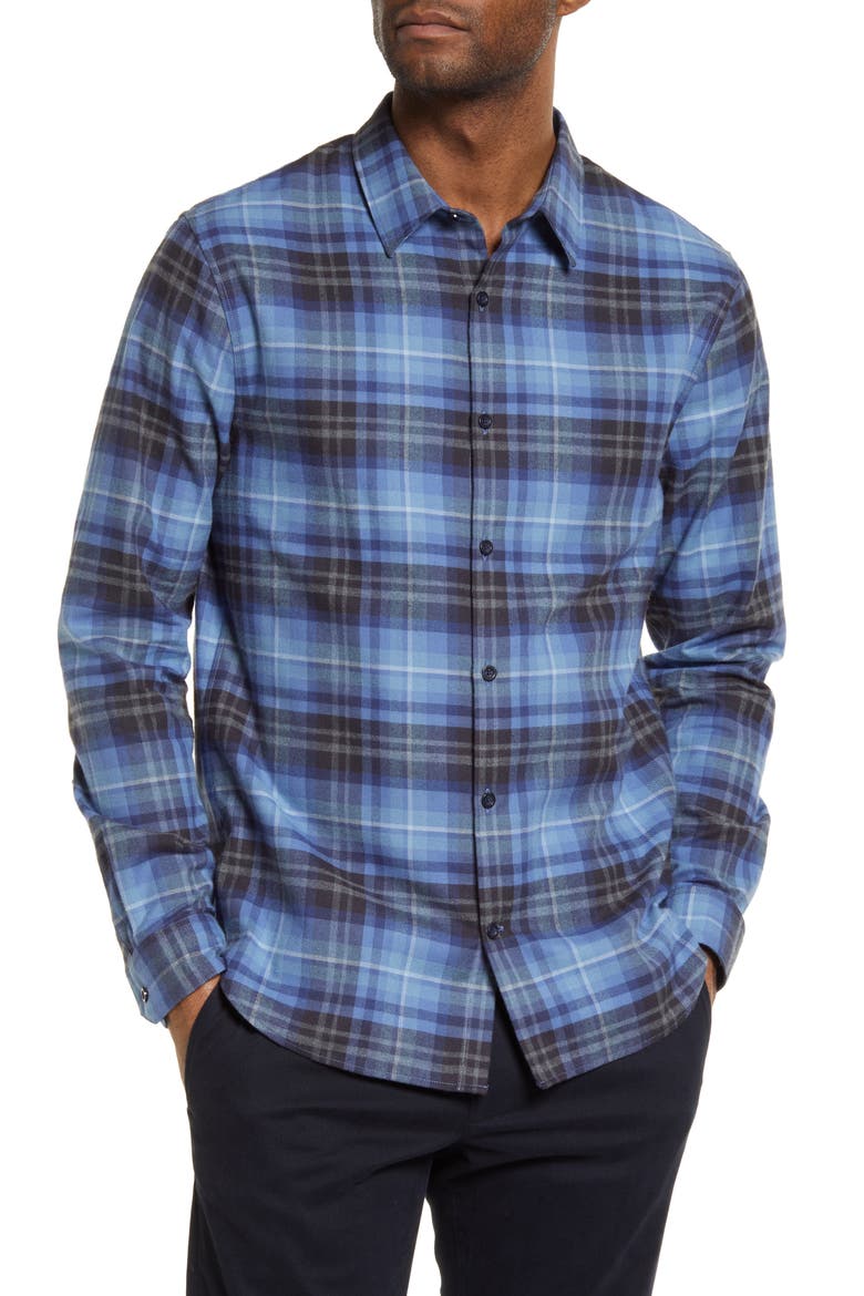 Norden Classic Fit Plaid Button-Up Shirt, Main, color, COLONY BLUE