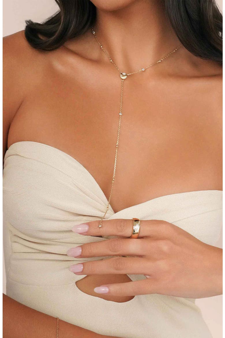 Santorini Shell Y-Necklace, Alternate, color, GOLD