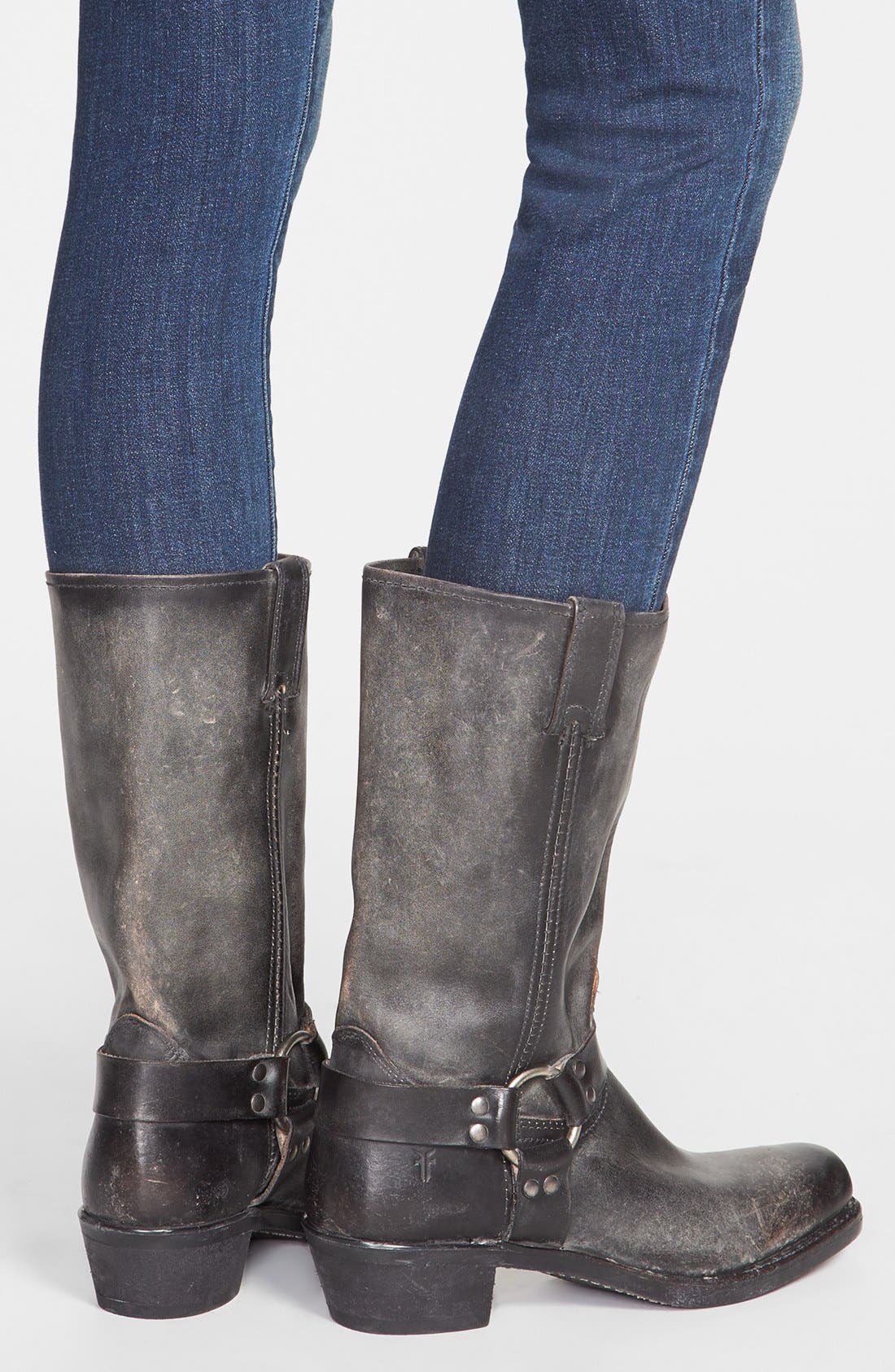 'Harness 12R' Leather Boot, Alternate, color, BLACK