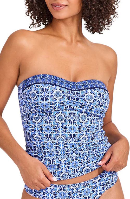 Tommy Bahama Terrazzo Tile Bandini Swim Top In Palace Blue