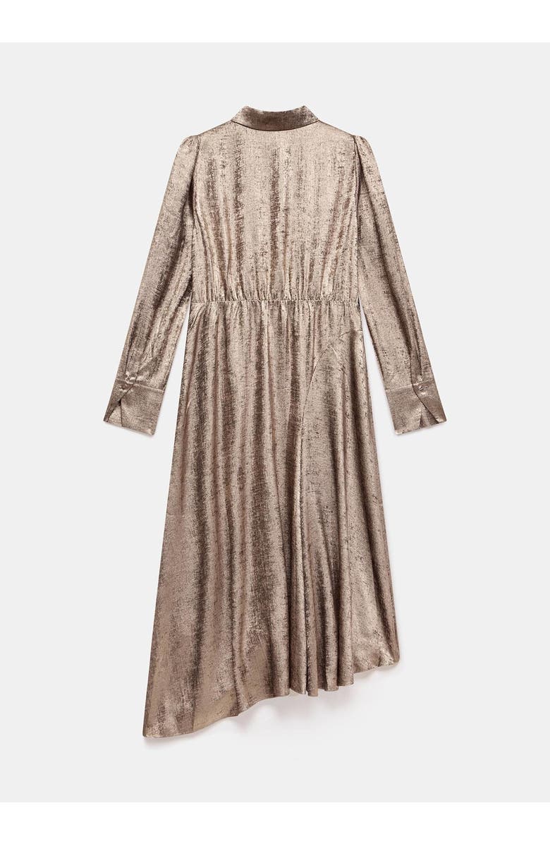 MINT VELVET Metallic Midi Shirt Dress, Alternate, color, Gold