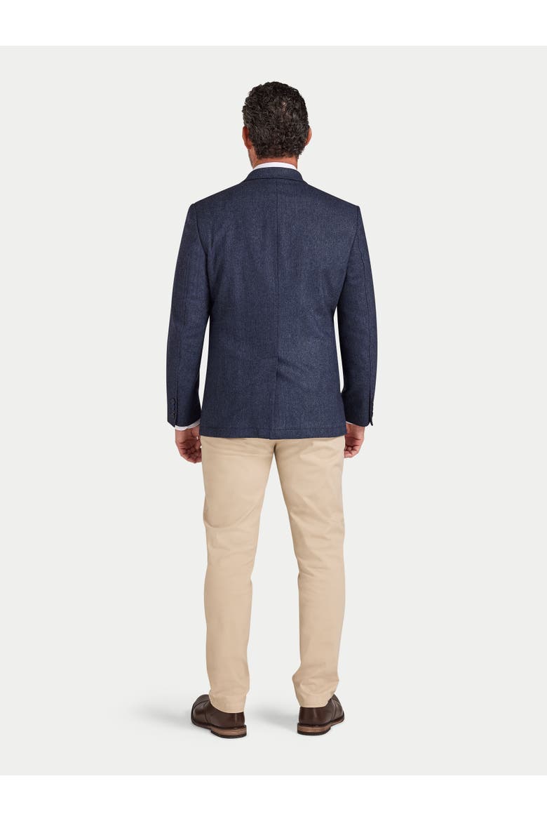 Herringbone Long Sleeve Wool Blazer, Alternate, color, Navy