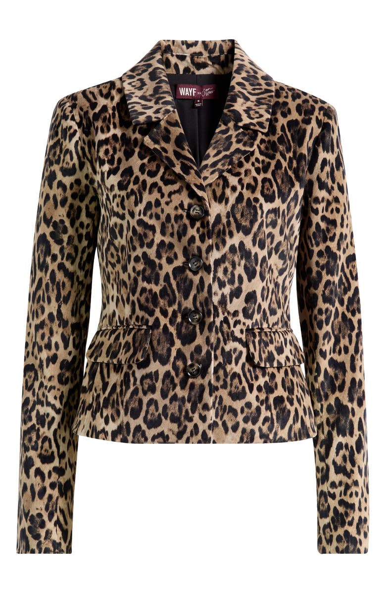 WAYF x Sara Walker Samantha Leopard Velveteen Blazer, Alternate, color, Leopard