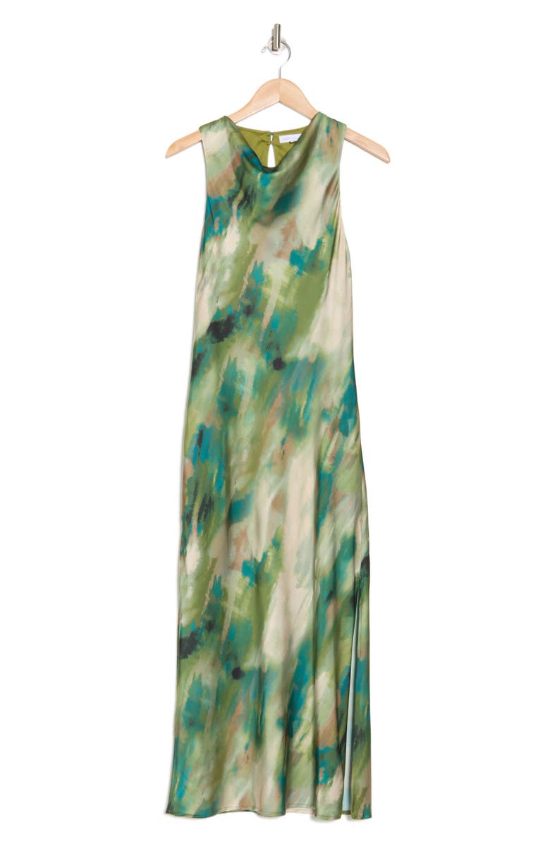 Socialite Cowl Neck Bias Cut Midi Dress, Alternate, color, 