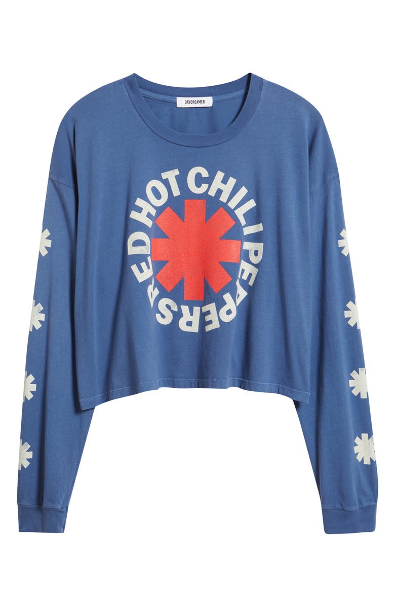 Daydreamer Red Hot Chili Peppers Long Sleeve Cotton Graphic T-Shirt, Alternate, color, Denim