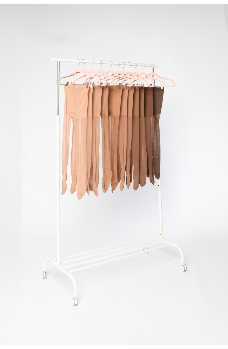 SKYTIGHTS JetSet 40 Denier Sheer Compression Tights Nude Skin Tone and Black Shades, Alternate, color,