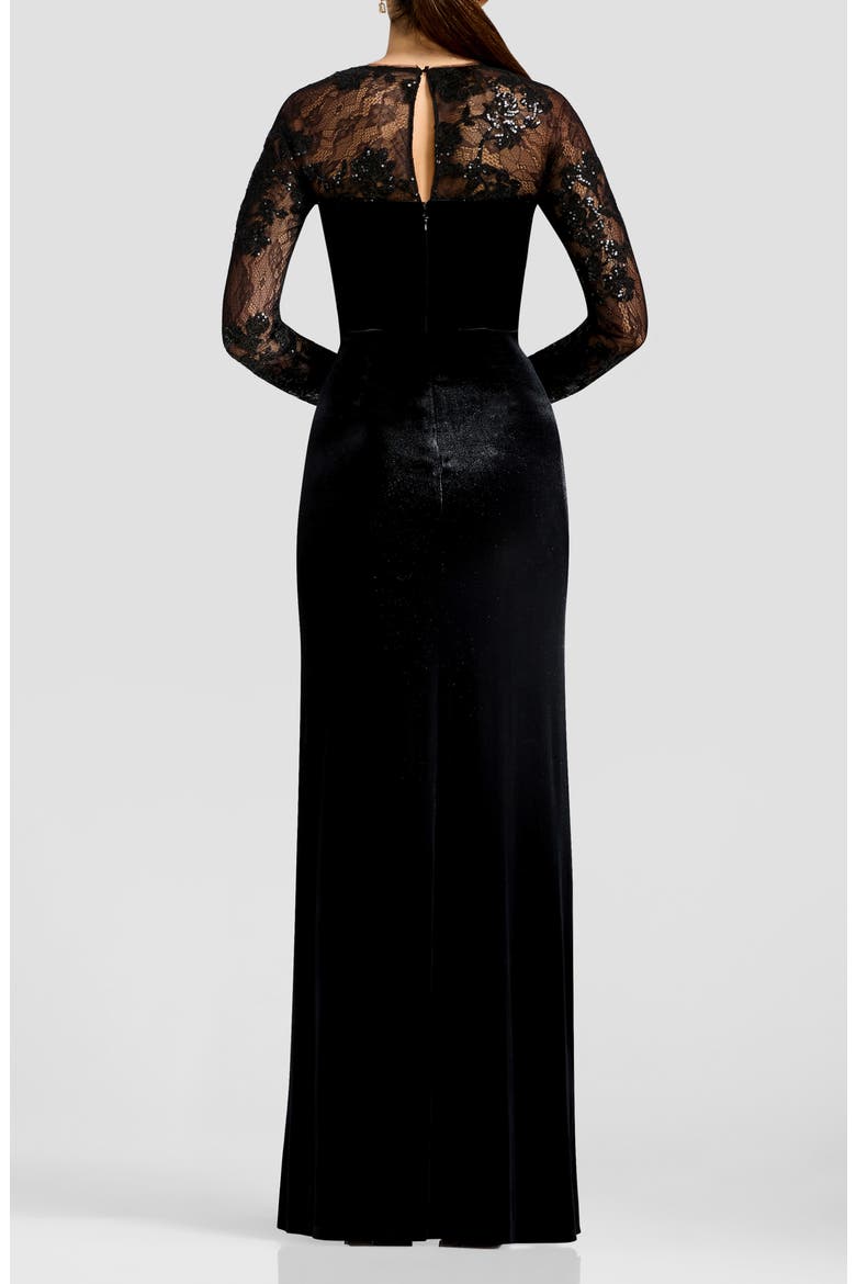 Maxwell Long Sleeve Gown, Alternate, color, BLACK