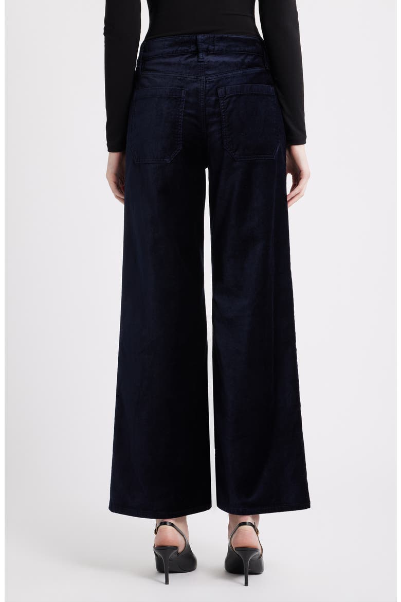 Le Slim Palazzo Velveteen Pants, Alternate, color, NAVY VELVET