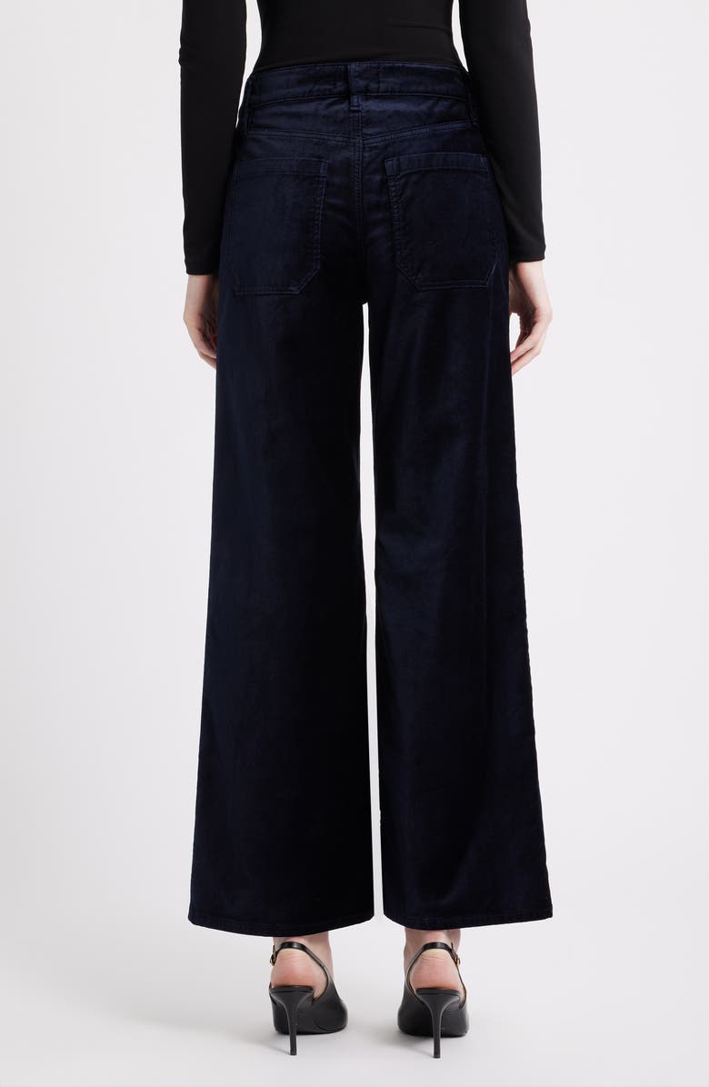FRAME Le Slim Palazzo Velveteen Pants, Alternate, color, Navy Velvet