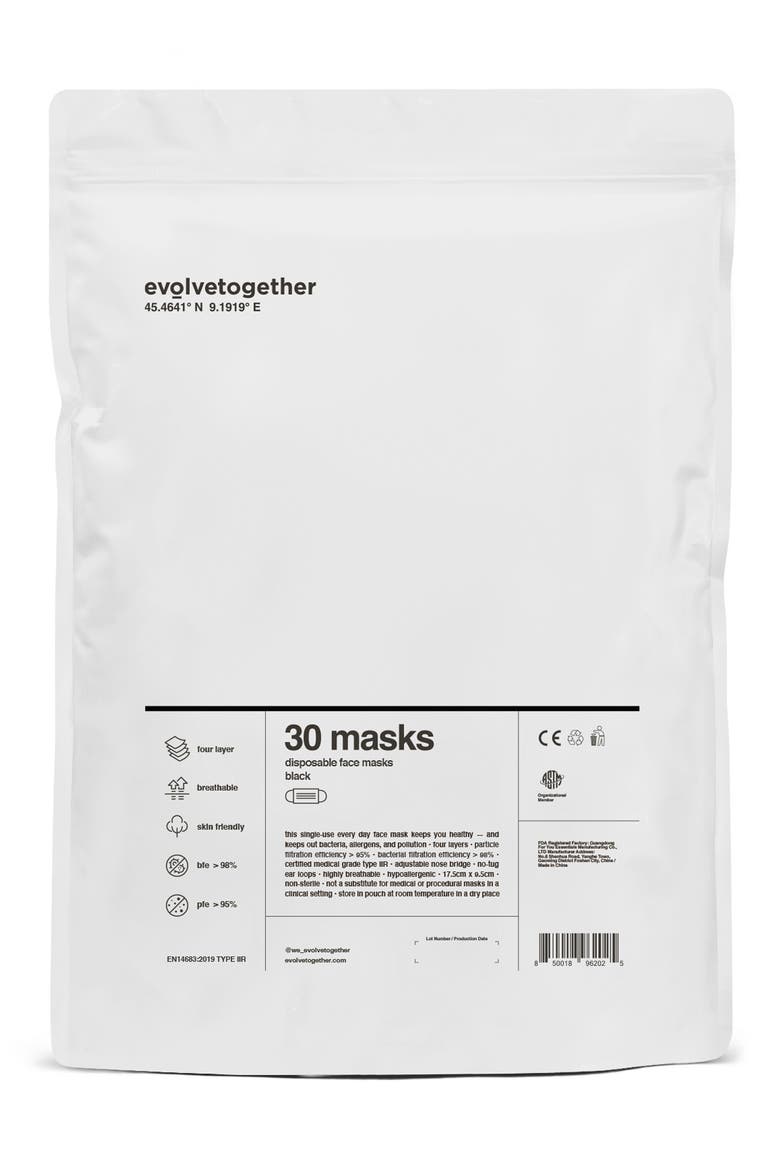 Milan - 30 Face Masks, Alternate, color, BLACK