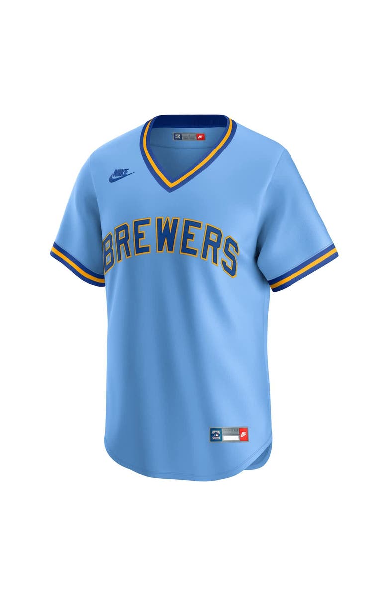 Nike Men's Nike Light Blue Milwaukee Brewers Cooperstown Collection Limited Jersey, Alternate, color, Light Blue