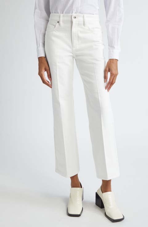デニム・ジーパン JIL SANDER White Jeans With Logo Patch Women's Jil Sander Jeans & Denim | Nordstrom